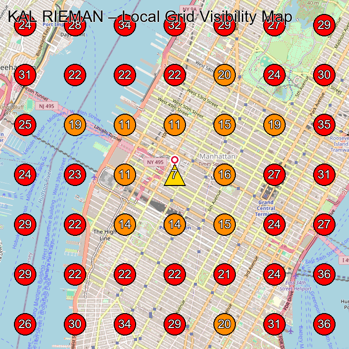 KAL RIEMAN GeoGrid visibility map for Clothing Store in New York
