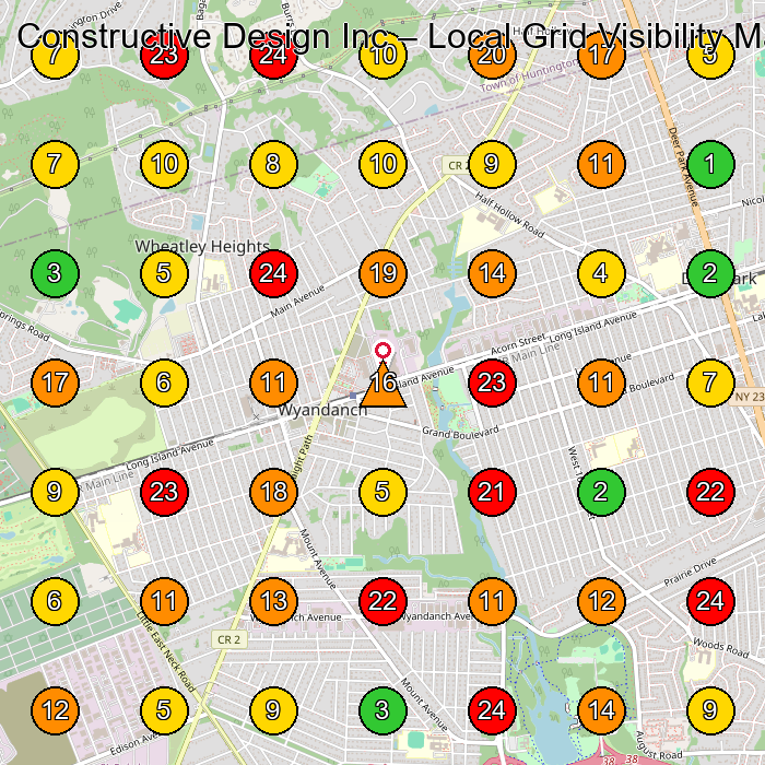 Constructive Design Inc General Contractor GeoGrid ranking map for Deer Park NY