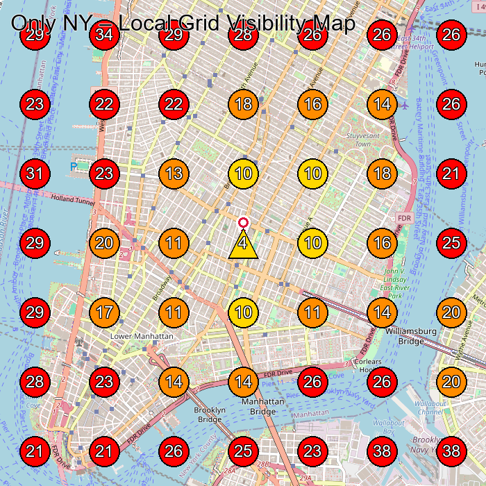 Only NY GeoGrid visibility map for Tienda De Ropa in New York