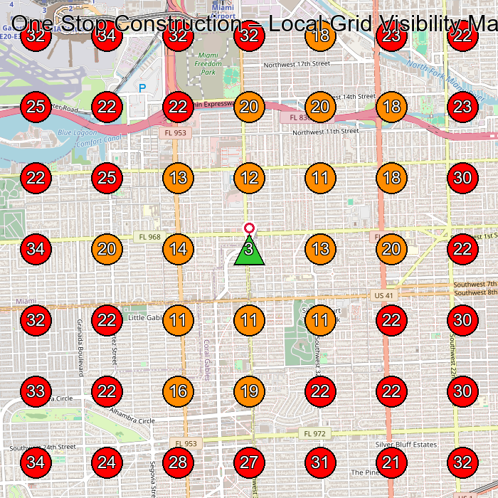 One Stop Construction GeoGrid visibility map for Swimwear Store in None