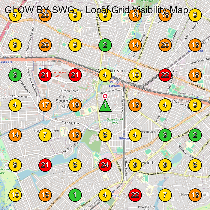 GLOW BY SWG Skin Care Clinic GeoGrid ranking map for Valley Stream NY