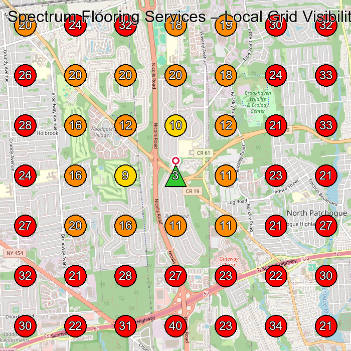 Spectrum Flooring Services GeoGrid visibility map for Garage Builder in None