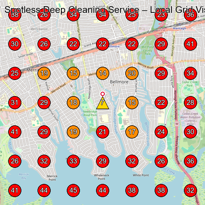 Spotless Deep Cleaning Service GeoGrid visibility map for House Cleaning Service in Massapequa