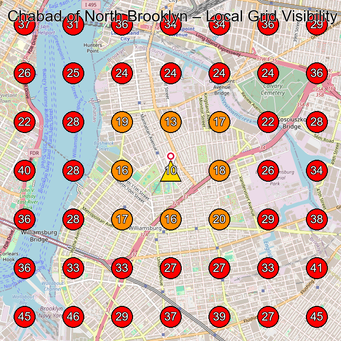 Chabad of North Brooklyn GeoGrid visibility map for Preschool in Brooklyn