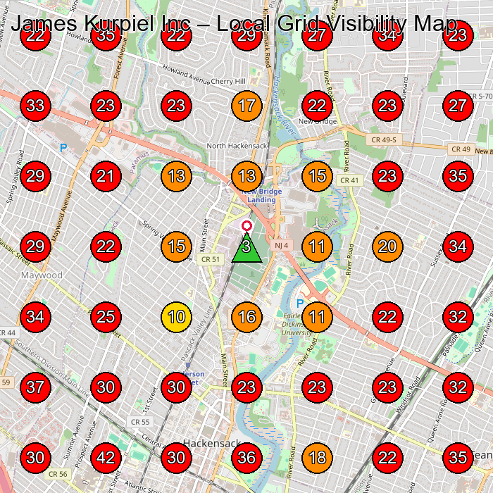 James Kurpiel Inc GeoGrid visibility map for Paving Contractor in None