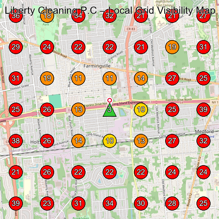 Liberty Cleaning P.C GeoGrid visibility map for House Cleaning Service in None