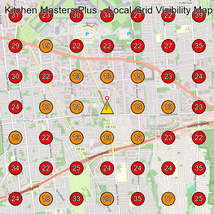 Kitchen Masters Plus GeoGrid visibility map for Cabinet Maker in Bohemia