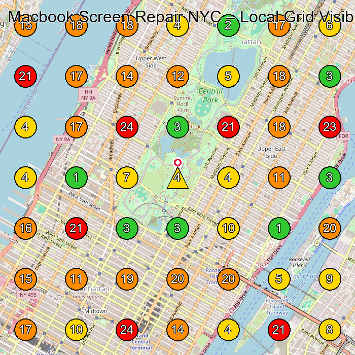 Macbook Screen Repair NYC Computer Repair Service GeoGrid ranking map for None