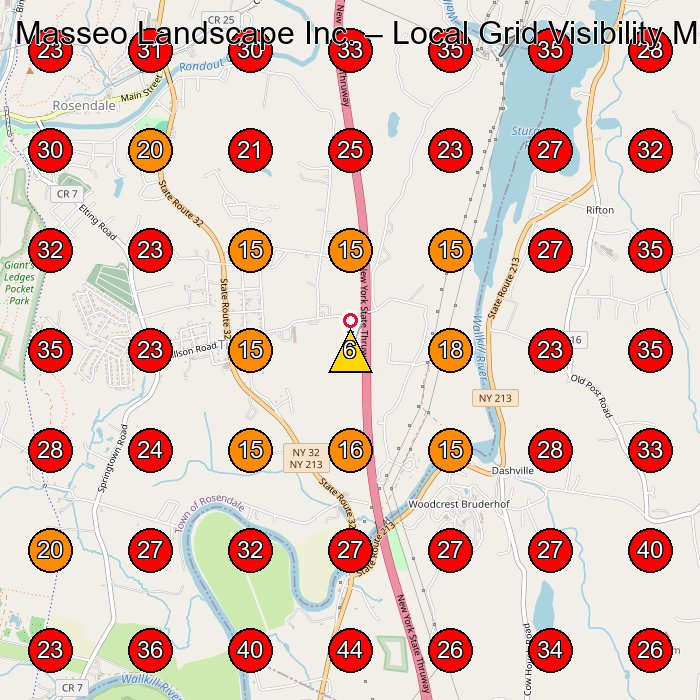 Masseo Landscape Inc. GeoGrid visibility map for Landscaper in None
