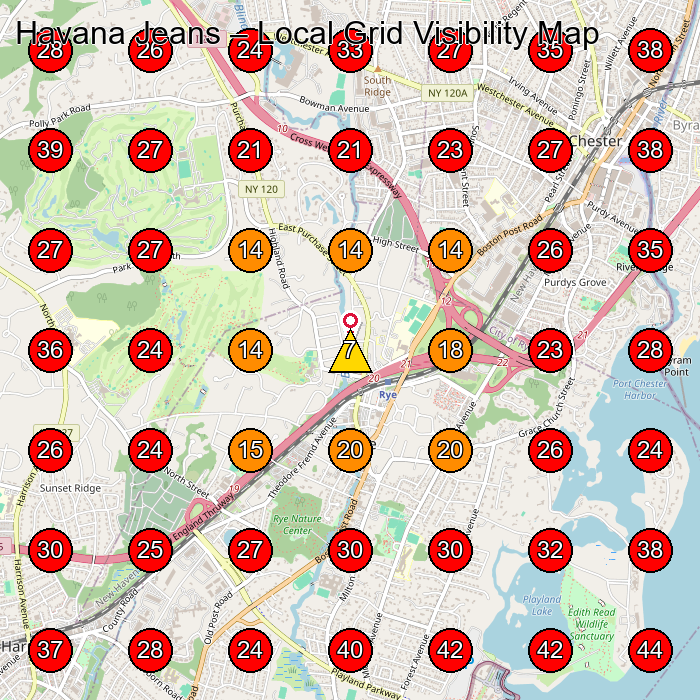 Havana Jeans GeoGrid visibility map for Clothing Store in White Plains