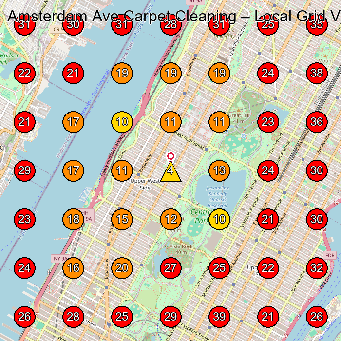 Amsterdam Ave Carpet Cleaning GeoGrid visibility map for Carpet Cleaning Service in None