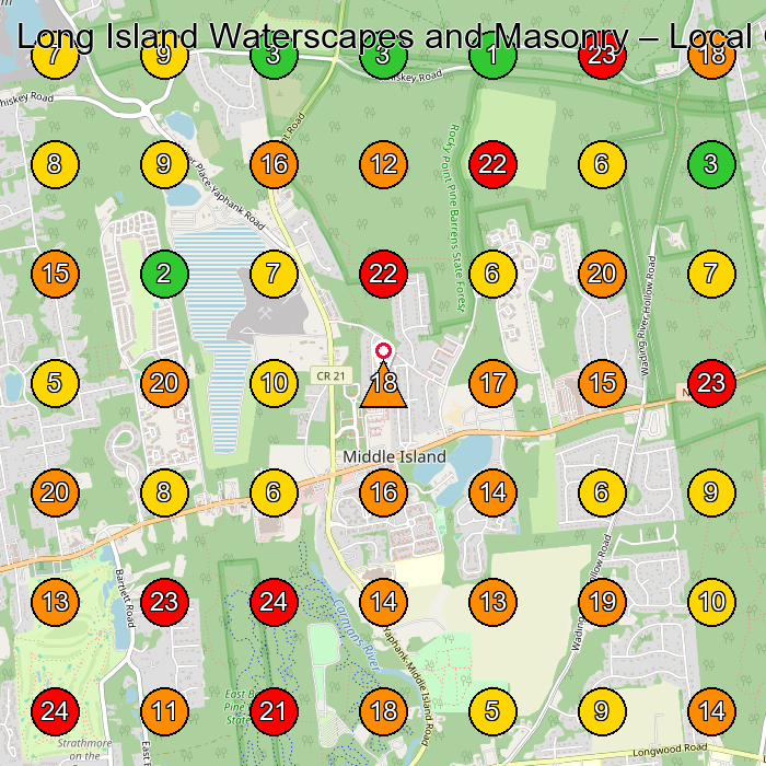 Long Island Waterscapes and Masonry Pond Contractor GeoGrid ranking map for None
