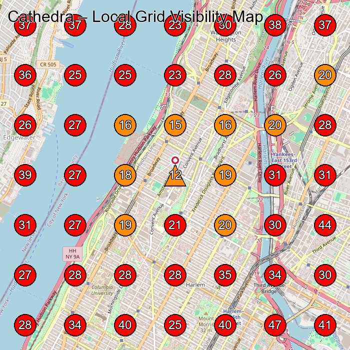 Cathedra GeoGrid visibility map for Barber Shop in New York