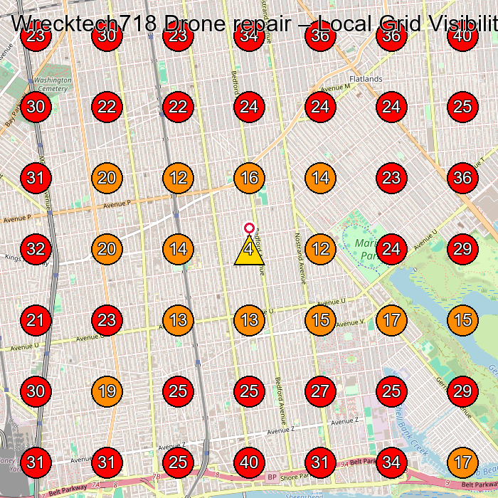 Wrecktech718 Drone repair GeoGrid visibility map for Security System Installation Service in None