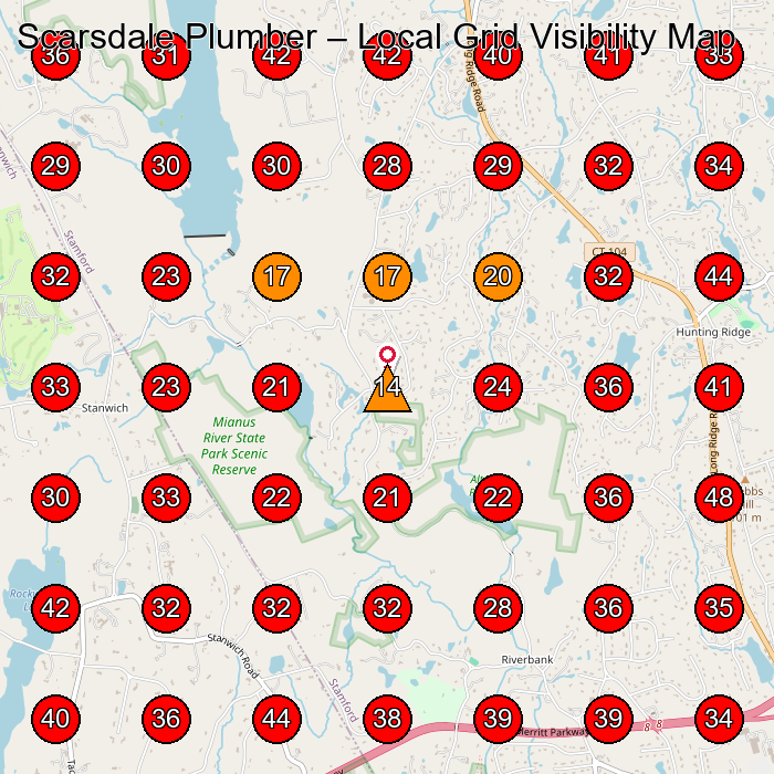 Scarsdale Plumber GeoGrid visibility map for Plumber in None