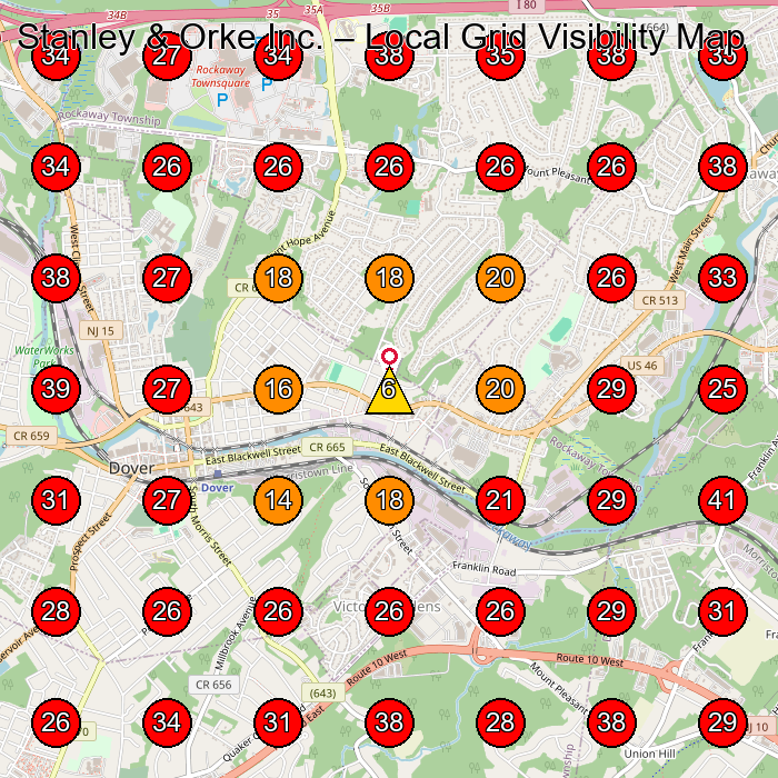 Stanley & Orke Inc. GeoGrid visibility map for Constructor in Dover