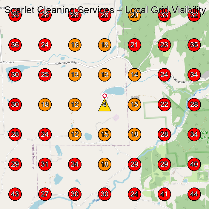 Scarlet Cleaning Services GeoGrid visibility map for Servicio De Limpieza Doma(C)Stica in None