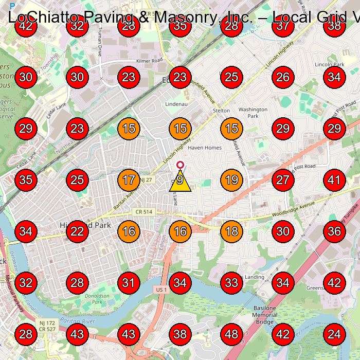 LoChiatto Paving & Masonry, Inc. GeoGrid visibility map for Paving Contractor in Parlin