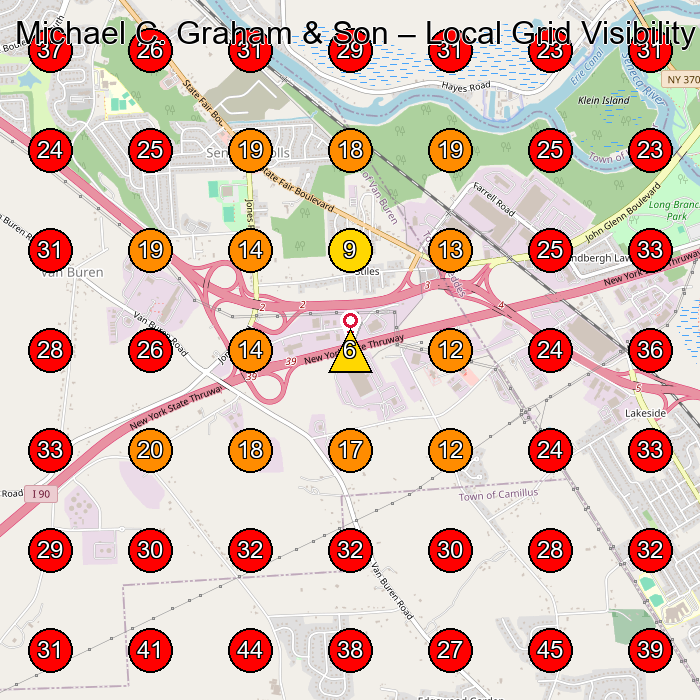 Michael C. Graham & Son GeoGrid visibility map for Dance School in Liverpool