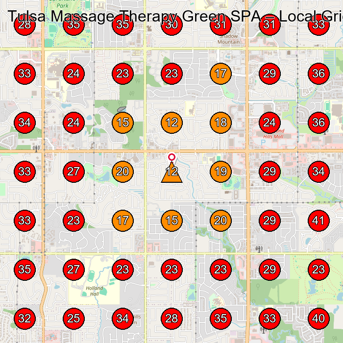 Tulsa Massage Therapy Green SPA GeoGrid visibility map for Massage Spa in Hampton Cove