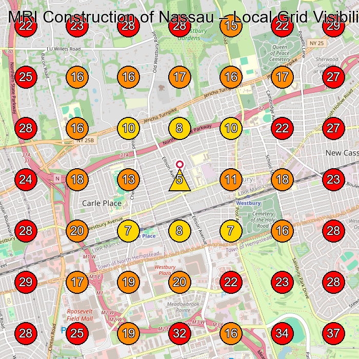 MRI Construction of Nassau GeoGrid visibility map for Painting in Hempstead