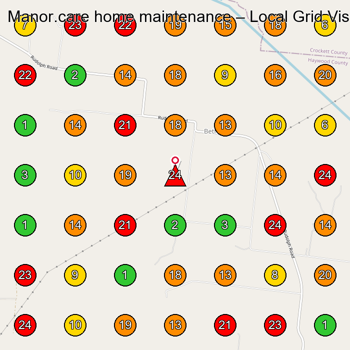 Manor.care home maintenance Property Maintenance GeoGrid ranking map for None