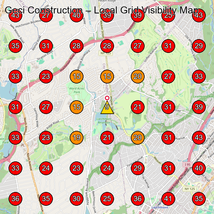 Geci Construction GeoGrid visibility map for Entreprise De Construction in None