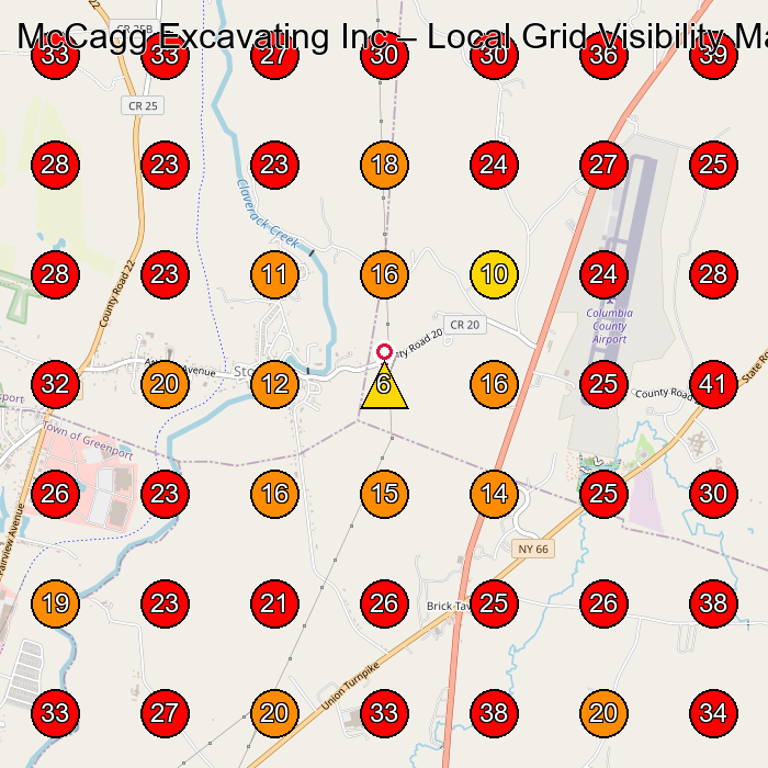 McCagg Excavating Inc GeoGrid visibility map for Swimming Pool Contractor in Hudson