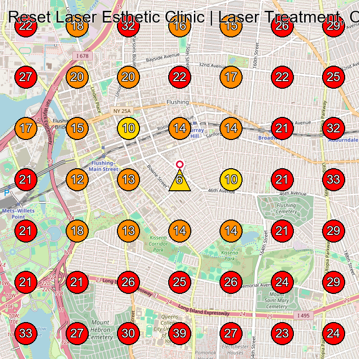Reset Laser Esthetic Clinic | Laser Treatment, Oligio, Profound Laser GeoGrid visibility map for Skin Care Clinic in Flushing
