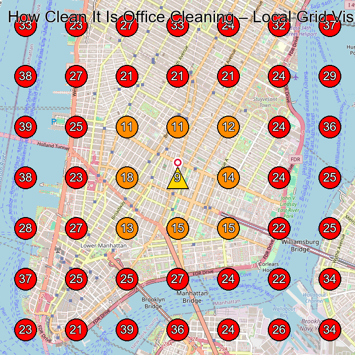 How Clean It Is Office Cleaning GeoGrid visibility map for Commercial Cleaning Service in New York