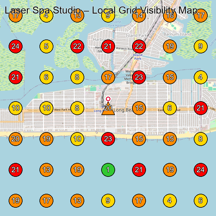Laser Spa Studio Laser Hair Removal Service GeoGrid ranking map for Long Beach NY