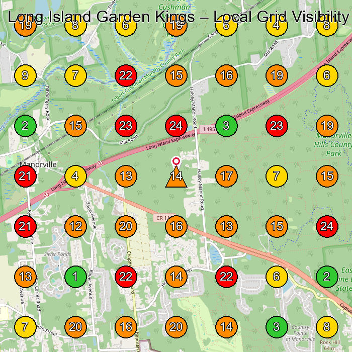Long Island Garden Kings Landscape Designer GeoGrid ranking map for None
