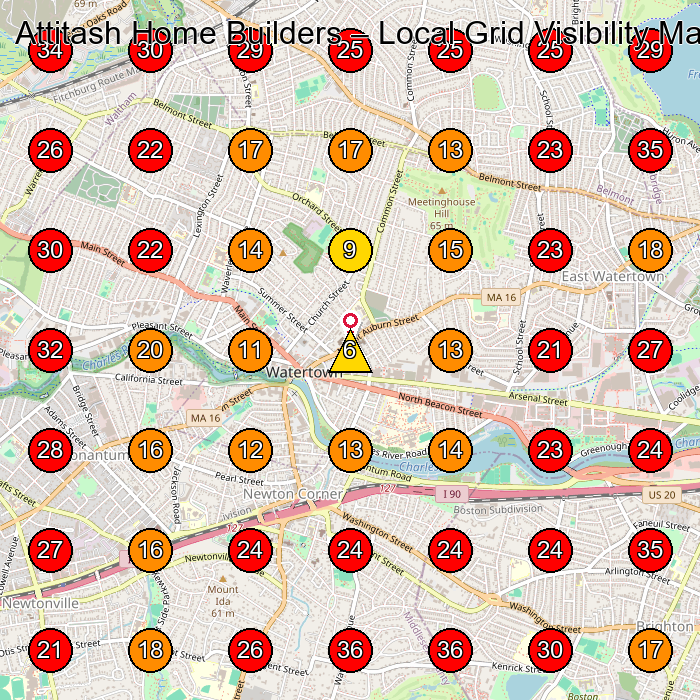 Attitash Home Builders GeoGrid visibility map for Dance School in Auburndale