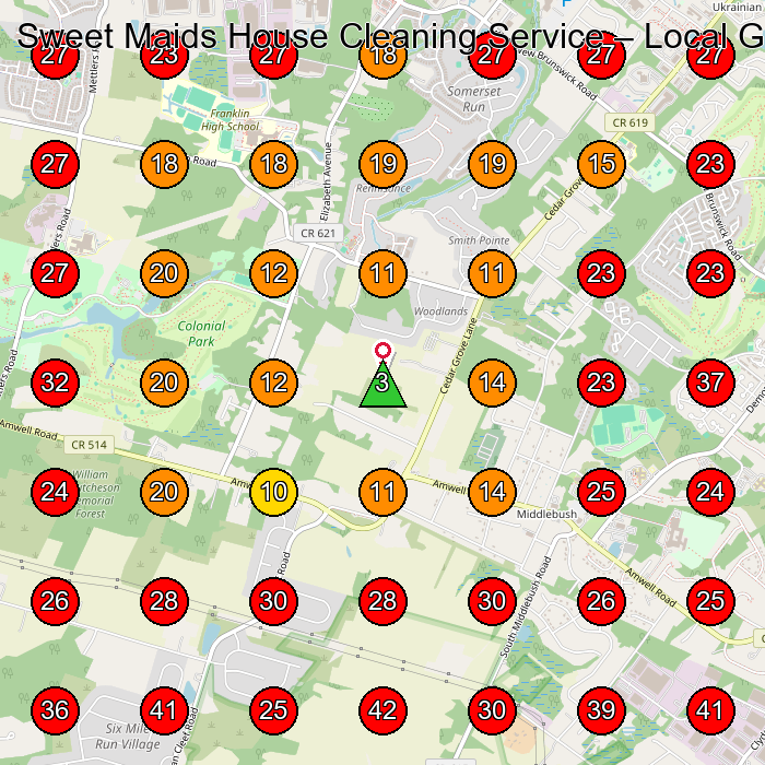 Sweet Maids House Cleaning Service GeoGrid visibility map for House Cleaning Service in None