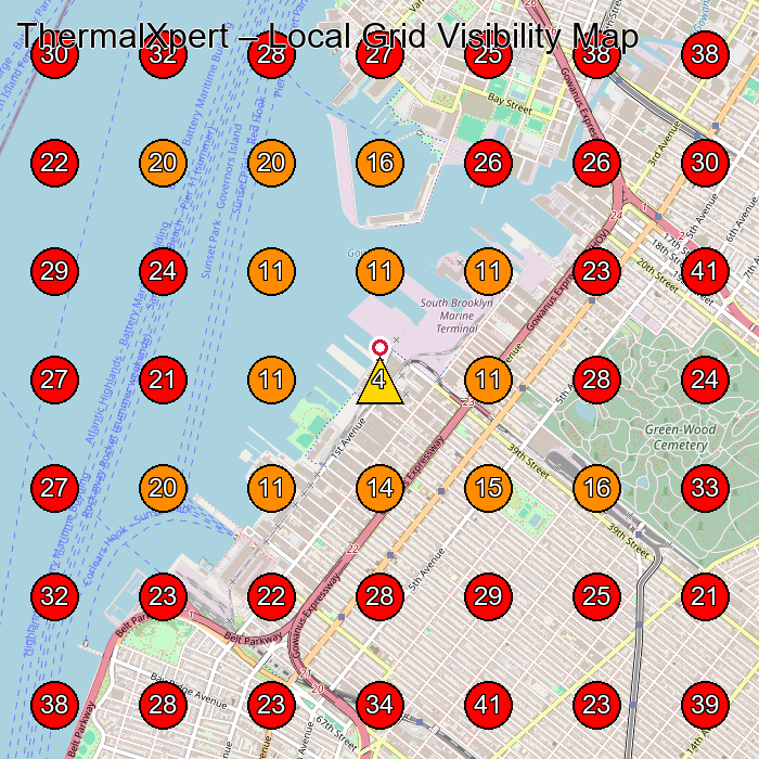 ThermalXpert GeoGrid visibility map for Hvac Contractor in Brooklyn