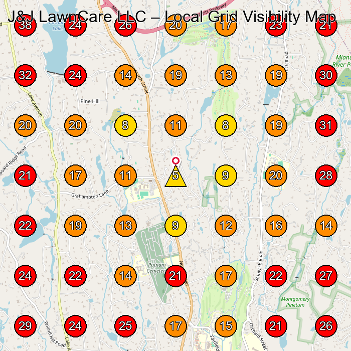 J&J LawnCare LLC GeoGrid visibility map for Landscaper in None