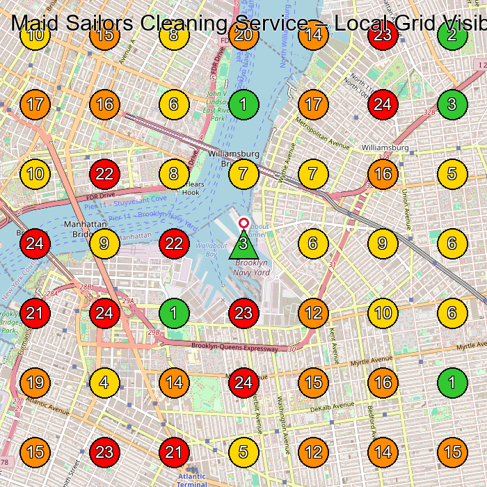 Maid Sailors Cleaning Service House Cleaning Service GeoGrid ranking map for None