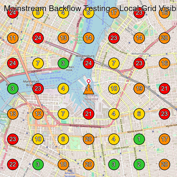 Mainstream Backflow Testing Water Testing Service GeoGrid ranking map for None