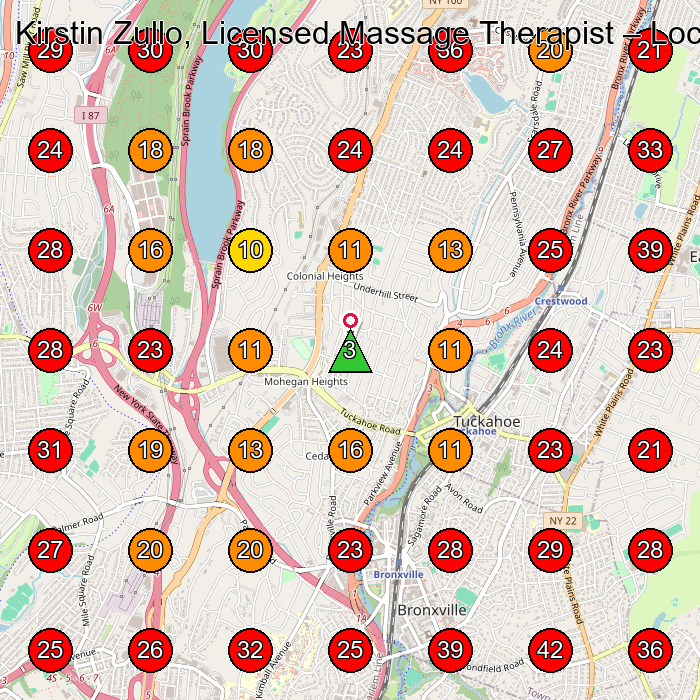 Kirstin Zullo, Licensed Massage Therapist GeoGrid visibility map for Medical Spa in Scarsdale