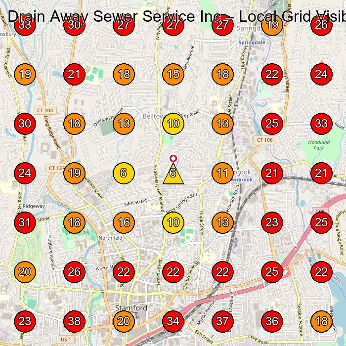 Drain Away Sewer Service Inc GeoGrid visibility map for Plumber in None
