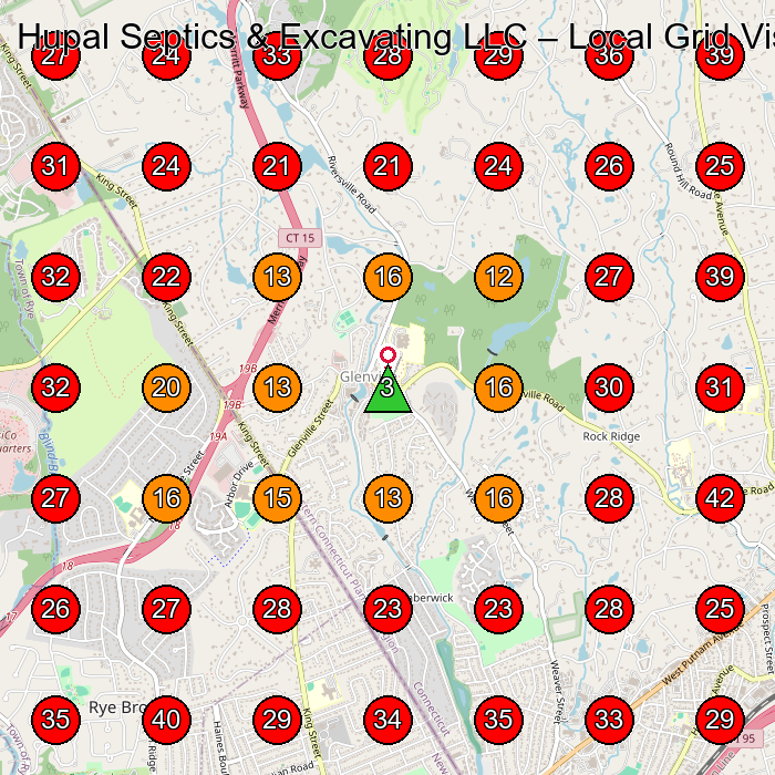 Hupal Septics & Excavating LLC GeoGrid visibility map for Landscaper in None