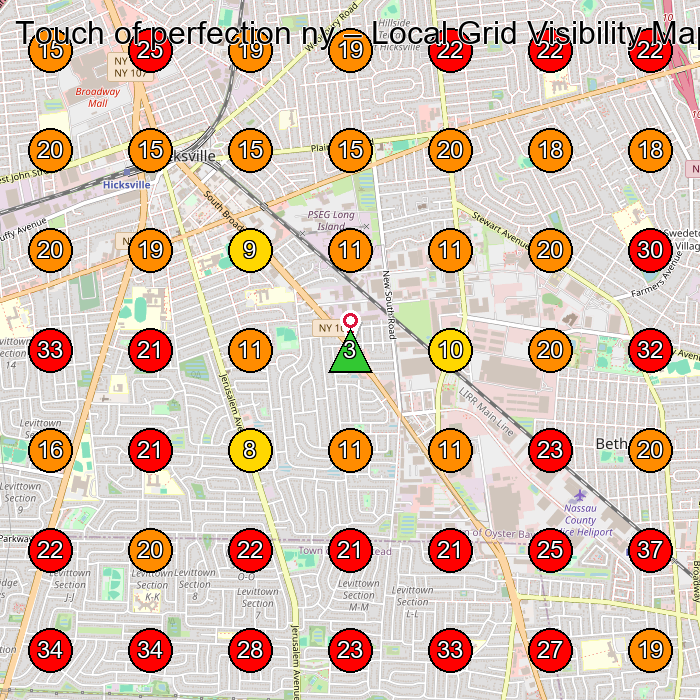 Touch of perfection ny GeoGrid visibility map for Eyelash Salon in Woodbury