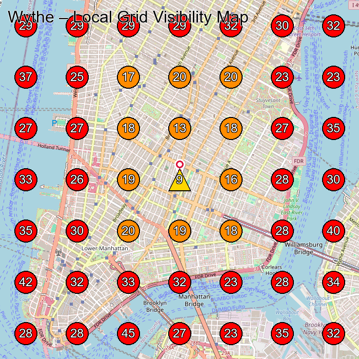 Wythe GeoGrid visibility map for Men'S Clothing Store in New York