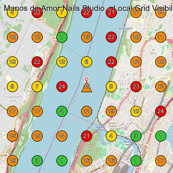 Manos de Amor Nails Studio Centro De Esta(C)Tica GeoGrid ranking map for Bronx NY