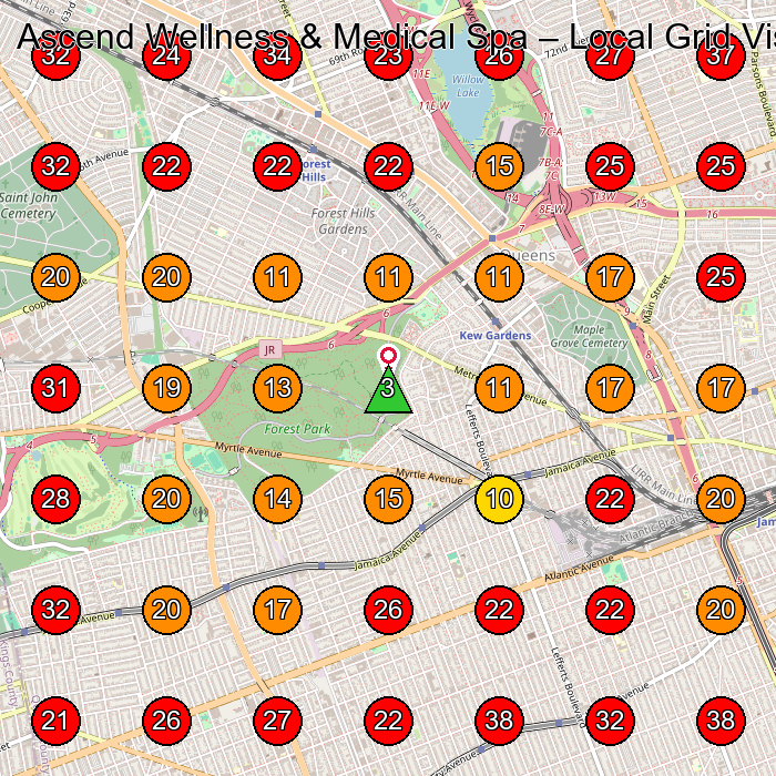 Ascend Wellness & Medical Spa GeoGrid visibility map for Beauty Salon in Jamaica