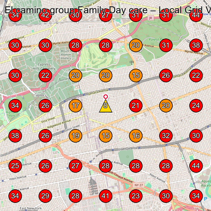 El camino group Family Day care GeoGrid visibility map for Day Care Center in Glendale