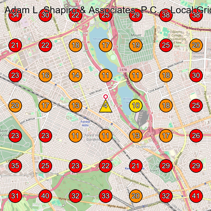 Adam L. Shapiro & Associates, P.C. GeoGrid visibility map for Personal Injury Attorney in Queens