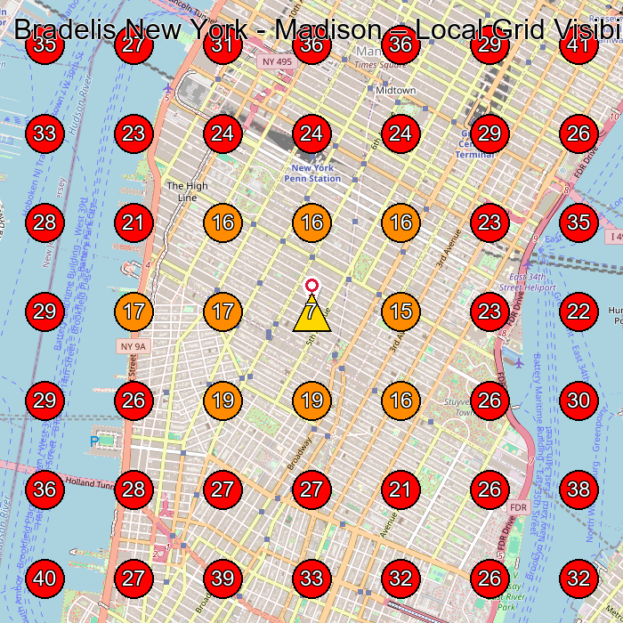 Bradelis New York - Madison GeoGrid visibility map for Lingerie Store in New York
