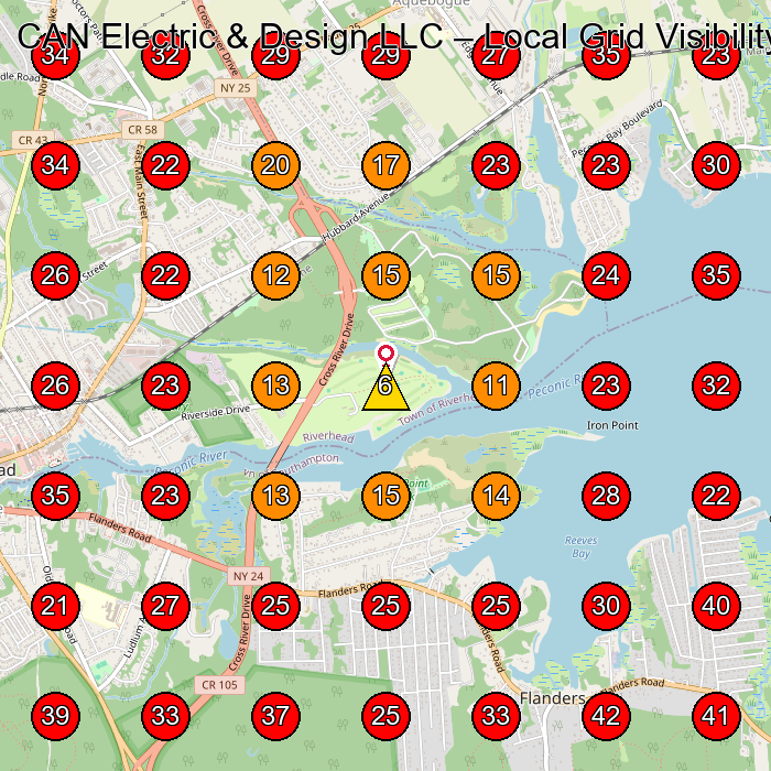CAN Electric & Design LLC GeoGrid visibility map for Electrician in None
