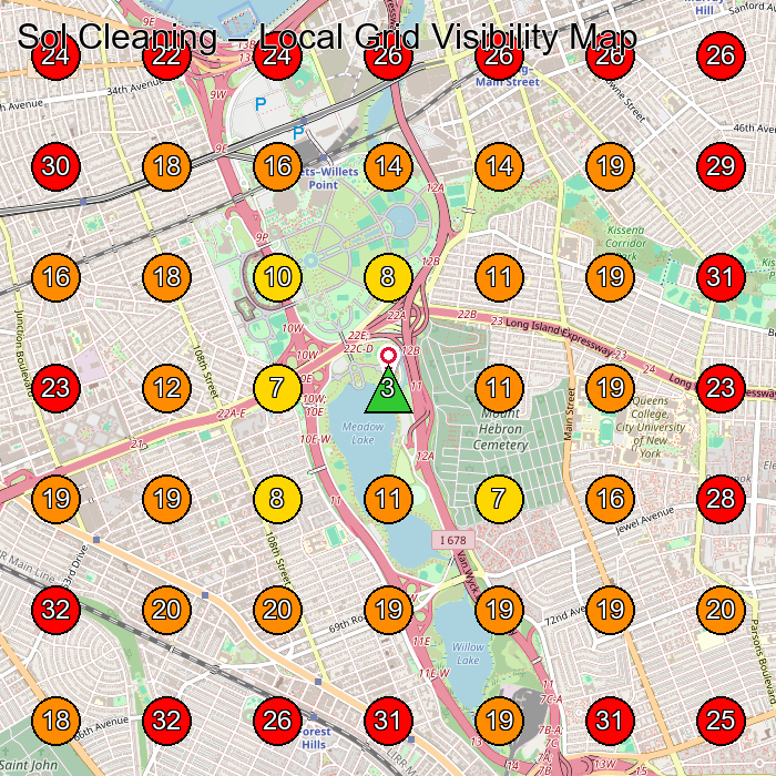 Sol Cleaning GeoGrid visibility map for House Cleaning Service in Forest Hills